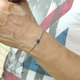 Men's Women Lapis Lazuli Adjustable Braided Bracelet 925 Sterling Silver Handmade BeadsDiyNotion BR831