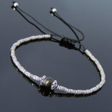 Men's Women Golden Obsidian Adjustable Braided Bracelet 925 Sterling Silver Handmade Beads DiyNotion BR833