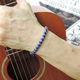 Men's Women Lapis Lazuli Adjustable Braided Bracelet 925 Sterling Silver Spacers DiyNotion BR851