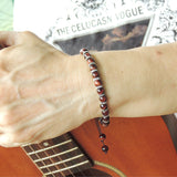 Men's Women Red Tiger Eye Adjustable Braided Bracelet 925 Sterling Silver Spacers DiyNotion BR853