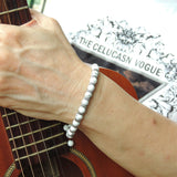 Men's Women White Howlite Adjustable Braided Bracelet 925 Sterling Silver Spacers DiyNotion BR855