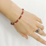 Men's Women Red Jasper Stone Sterling Silver Bracelet Natural Gemstone DiyNotion Handmade BR960