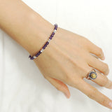 Men's Women Amethyst Sterling Silver Bracelet Natural Gemstone DiyNotion Handmade BR961