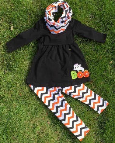 Black/Orange Striped Chevron Set