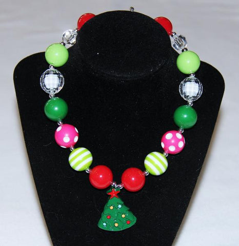 Christmas Tree Bubblegum Necklace