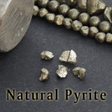 Men's Women Gold Pyrite Sterling Silver Bracelet Natural Gemstone DiyNotion Handmade BR966