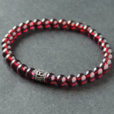 Men's Women Garnet 925 Sterling Silver Bracelet AAA Gemstone OM Bead DiyNotion Handmade BR780