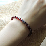 Men's Women Garnet 925 Sterling Silver Bracelet AAA Gemstone OM Bead DiyNotion Handmade BR780