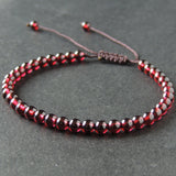 Men's Women AAA Garnet Adjustable Braided Bracelet DiyNotion Handmade BR810