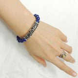 Men Women Lapis Lazuli Bracelet 925 Stamp Sterling Silver Lucky Charm DiyNotion Handmade BR967