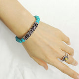 Men Women Turquoise Bracelet 925 Stamp Sterling Silver Lucky Charm DiyNotion Handmade BR968