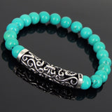 Men Women Turquoise Bracelet 925 Stamp Sterling Silver Lucky Charm DiyNotion Handmade BR968