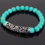 Men Women Turquoise Bracelet 925 Stamp Sterling Silver Lucky Charm DiyNotion Handmade BR968