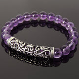 Men Women High Quality Amethyst Bracelet 925 Stamp Sterling Silver Lucky Charm DiyNotion Handmade BR972