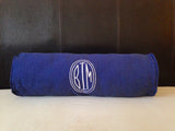 Custom Bolster Pillow Cover, Navy Yoga Pillow, Personalized Monogram Bolster Home Decor, Decorative Pillow Cover, Neck Pillow
