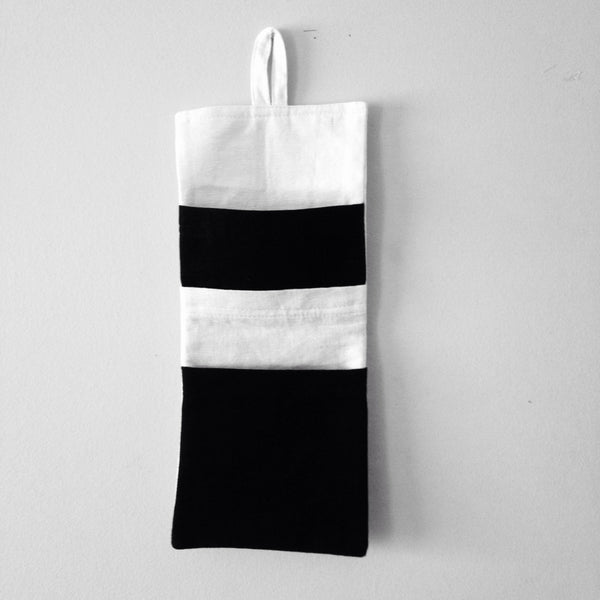 Upcycle Cloth Wall Pocket Home Organizer, Gifts Under 25, Children Wall Decor, Black White Decor, Office Organizer, Coworker Gifts