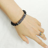 Men Women Golden Obsidian Bracelet 925 Stamp Sterling Silver Lucky Charm DiyNotion Handmade BR976