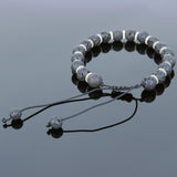 Men's Women Lava Rock Adjustable Braided Bracelet Tibetan Silver Spacers DiyNotion T249