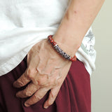 Men Women Red Jasper Stone Bracelet 925 Stamp Sterling Silver Celtic Charm DiyNotion Handmade BR979