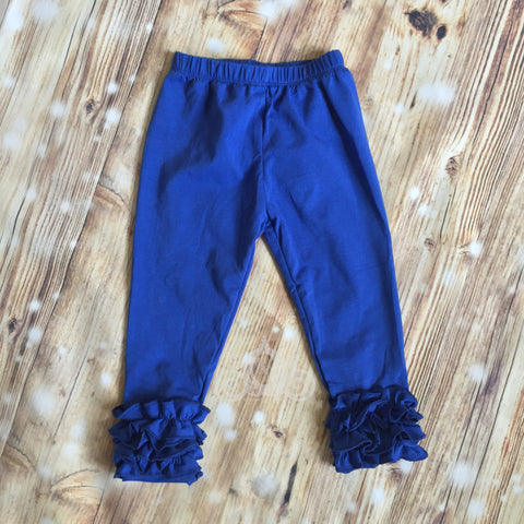 Fourth of July, 4th of July, Girls Royal Blue Ruffle Legging