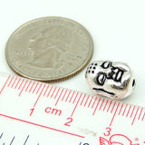 925 Stamp Sterling Silver Buddha Head Bead Double-sided Buddhism WSP209 Wholesale: See Discount Coupons in Item Details