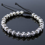 Men's Women Adjustable Braided Bracelet Tibetan Silver Cross Beads DiyNotion T251