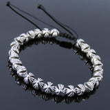 Men's Women Adjustable Braided Bracelet Tibetan Silver Cross Beads DiyNotion T251