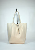 Shopping Bag Leather Tote Bag  Creme Color Bag Leather Shopper Leather Leather Travel Bag Italian Leather Bag Made in Italy Bag