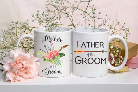 Mother of the Groom Mug, Father of the Groom Gift, Mug Set of Two, Wedding Mug, Coffee Mug, Wedding Party Gift, Coffee Cup, Two Mugs
