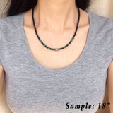 Men's Women Matte Black Onyx Turquoise 925 Sterling Silver Necklace OM Bead & Clasp DiyNoion Handmade NK134