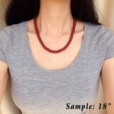 Men's Women Red Agate 925 Sterling Silver Necklace Spacers & Clasp DiyNotion Handmade NK135
