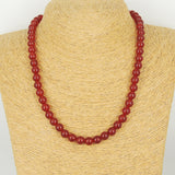 Men's Women Red Agate 925 Sterling Silver Necklace Spacers & Clasp DiyNotion Handmade NK135