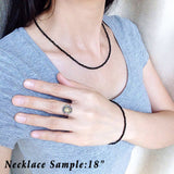 Men's Women 3mm Faceted Black Onyx 925 Sterling Silver Necklace Bracelet Set DiyNotion Handmade NK136_BR871