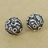 925 Sterling Silver Mantra OM Bead Vintage Buddhism Meditation Jewelry Making Wholesale Retail WSP437