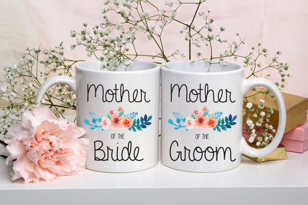 Mother of the Bride Mug, Mother of the Groom Gift Mug Set of Two, Wedding Mug, Coffee Mug, Mother's Wedding Gift, Coffee Cup Two Mugs, Mom