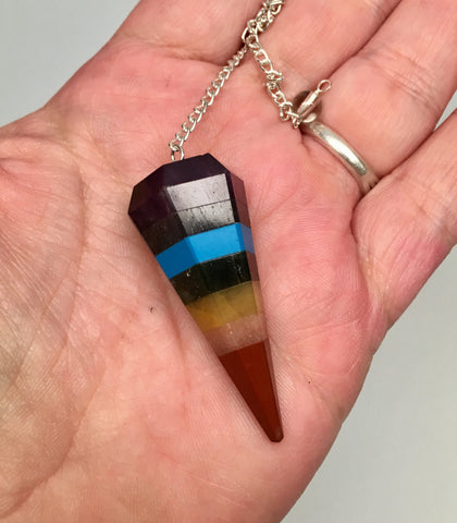 Seven Chakra Layer Pendulum - Reiki - Energy Healing - Pendulums