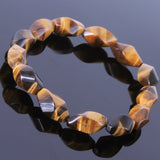 Men's Women Tiger Eye Bracelet Twisted Shape Natural Gemstone DiyNotion Handmade BR053