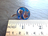 Antique Blue Glass Button Earrings, Gold Luster, Vintage Fish Pisces Buttons, Brass Copper Ear Wires, Pisces Earrings, Fish Earrings, BGE283