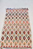 AZILAL. 6'9"x4'4"Vintage Moroccan Rug. Wool Boucherouite Carpet. Modern Design.