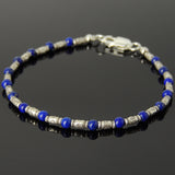Men's Women Lapis Lazuli 925 Sterling Silver Bracelet Handmade Beads from Thailand DiyNotion Handmade BR869