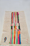 AZILAL. 6'x4'2'' Vintage Moroccan Rug. Wool Boucherouite Carpet. Modern Design.
