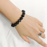 Men's Women Rainbow Black Obsidian Bracelet Natural Healing Gemstone Crystal Healing DiyNotion BR998