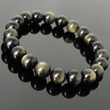 Men's Women Golden Obsidian Bracelet Natural Healing Gemstone Crystal Healing DiyNotion BR999