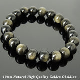 Men's Women Golden Obsidian Bracelet Natural Healing Gemstone Crystal Healing DiyNotion BR999