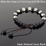 Men's Women Lava Rock Adjustable Braided Bracelet Tibetan Silver Lotus Beads DiyNotion T239