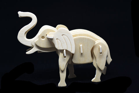 3D Wooden Jigsaw Puzzle Elephant Pattern Children Educational Wood Craft Puzzles Eco-Friendly Toy Kit for Child Easter Gift for Kids