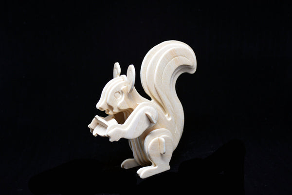 3D Wooden Jigsaw Puzzle Squirrel Pattern Children Educational Wood Craft Puzzle Eco-Friendly Toy Kit for Child Easter Gift for Kids