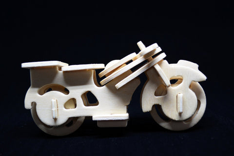 3D Wooden Jigsaw Puzzle Motor Bicycle Pattern Children Educational Wood Craft Puzzles Eco-Friendly Toy Kit for Boy Gift for Kids