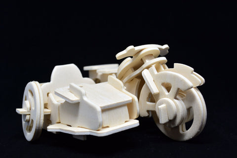3D Wooden Jigsaw Puzzle MotorTricycle Pattern Children Educational Wood Craft Puzzle Eco-Friendly Toy Kit for Child Easter Gift for Kids