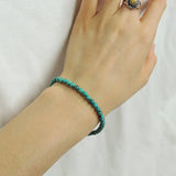 Men's Women 4mm Turquoise 925 Sterling Silver Bracelet Gemstone DiyNotion Handmade BR878